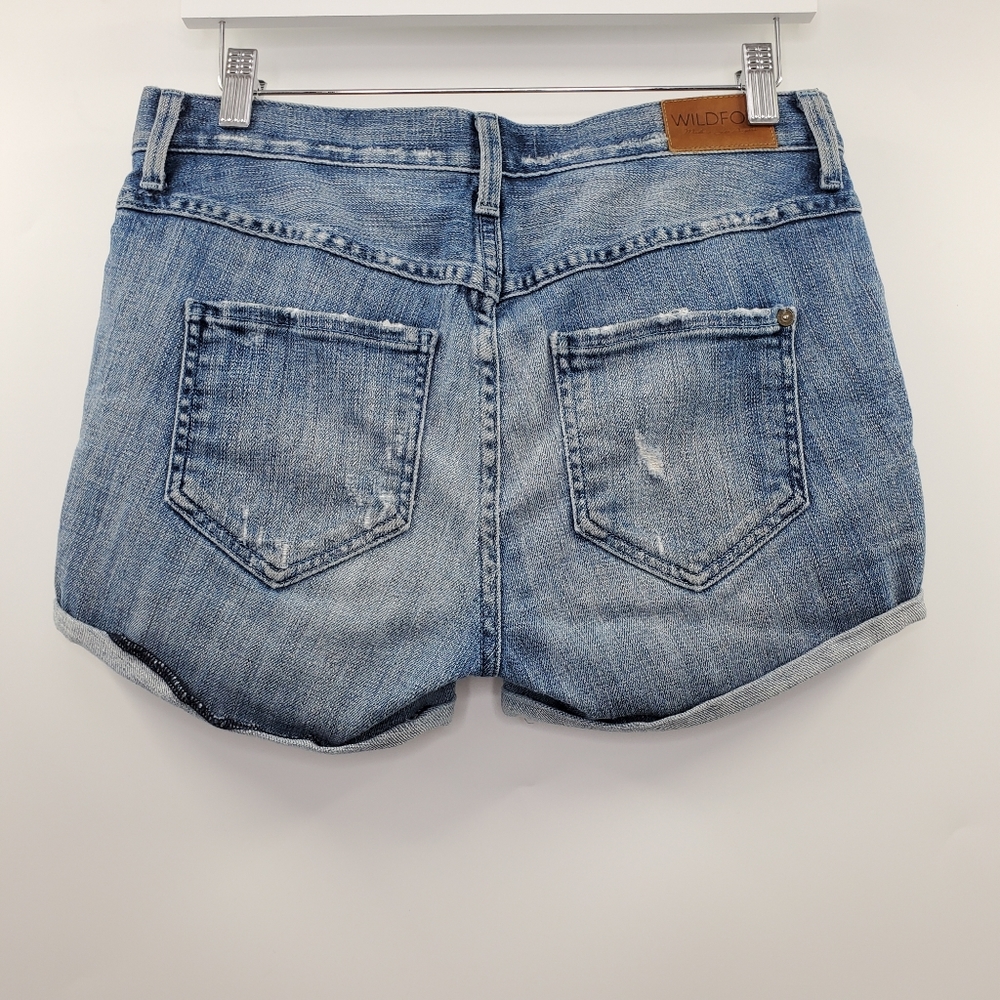 Wildfox Liv Boyfriend Short Distressed Jeans Blue - Picture 2 of 14